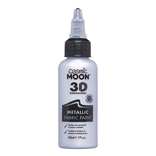 Cosmic Moon - Metallic 3D Fabric Paint - 1.01fl oz - Silver - Textile paint for clothes, t-shirts, bags, shoes & canvas - Image 1
