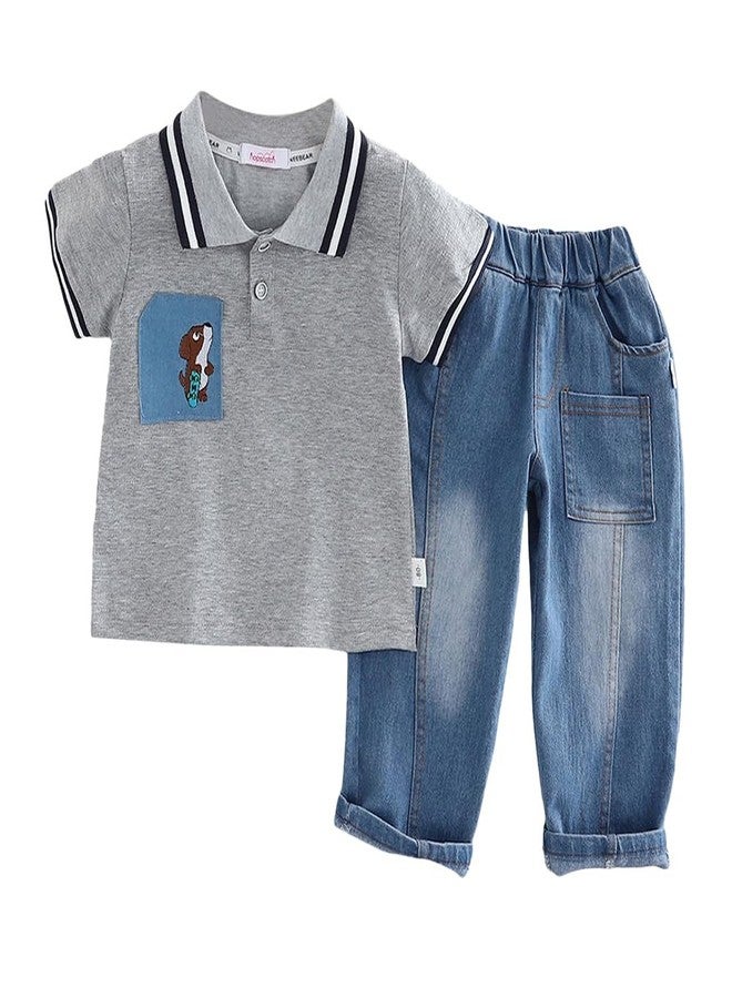 Hopscotch Baby Boys Polycotton Jeans set in Grey Color For Ages (18-24 Months) - Image 1