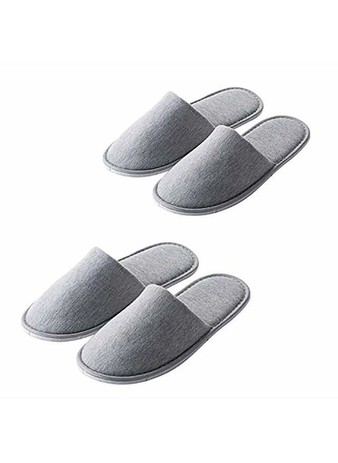 Rocutus 2 Pair Disposable Slippers,Disposable Slippers Bulk Guest Slippers,Travel Portable Polyester-cotton Slippers Home Interior Slippers Hotel Special Anti-skid Shoes Cotton Trailer  - Image 1