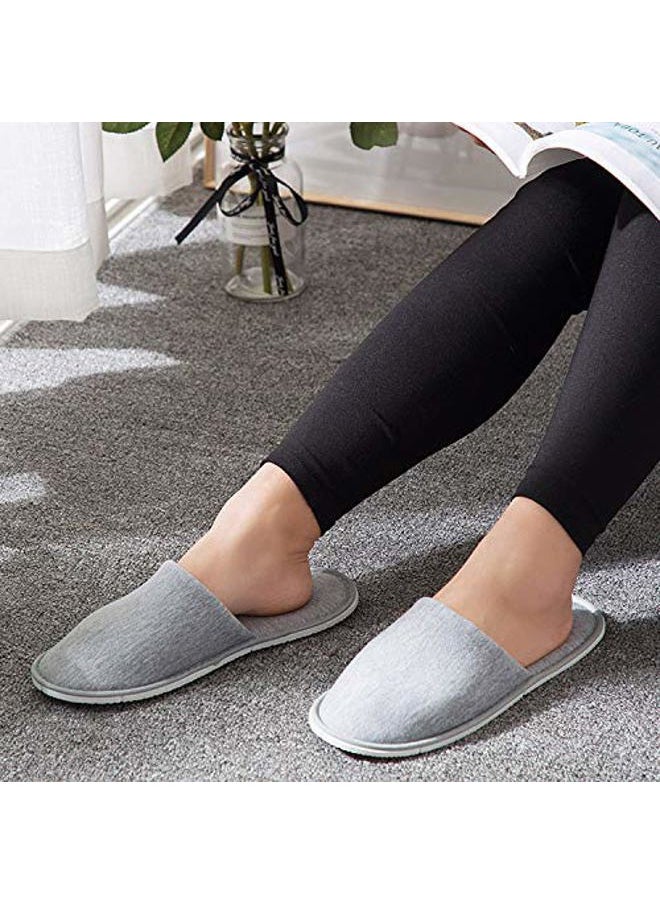 Rocutus 2 Pair Disposable Slippers,Disposable Slippers Bulk Guest Slippers,Travel Portable Polyester-cotton Slippers Home Interior Slippers Hotel Special Anti-skid Shoes Cotton Trailer  - Image 2