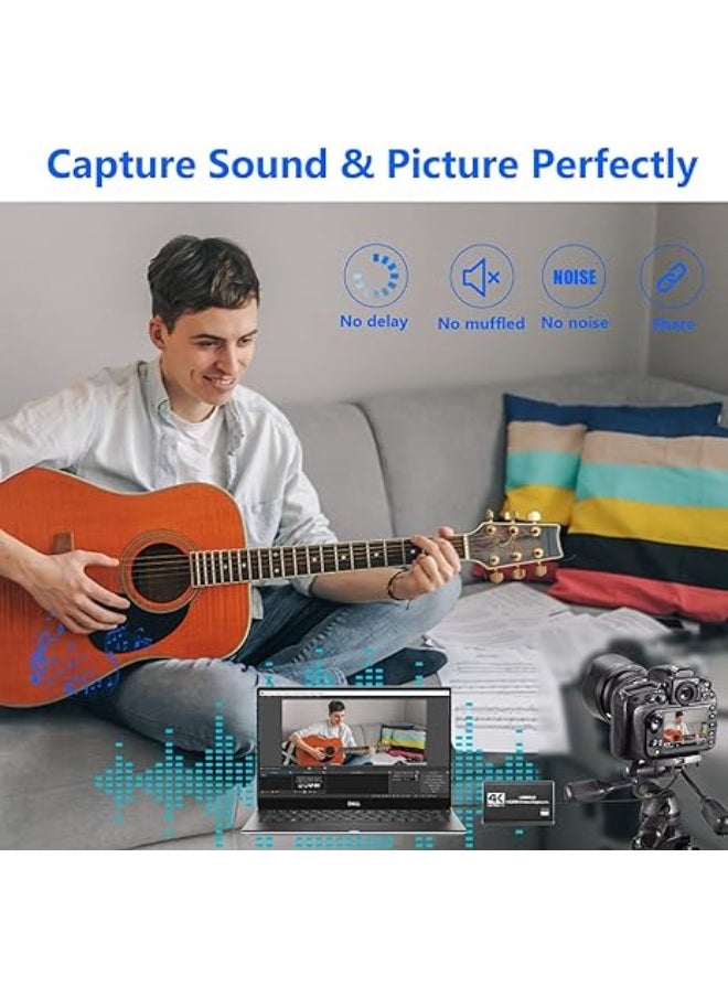 ماركة غير محددة - كارت التقاط فيديو HDMI إلى USB – بدقة 1080P بسرعة 60 إطار/ث، يدعم نينتندو سويتش، PS4، الكمبيوتر والكاميرات - Image 1