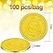 SpinLaLa 100 Count Plastic Gold Coins Set Pirate Treasure Gold Play Coins for Party Theme Props Decorations Lucky Draw Games Treasure Hunt - Image 2