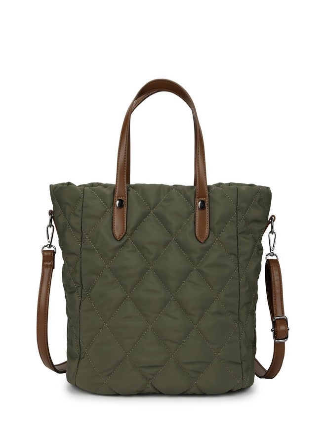 Fastrack Gridline Tote | Nylon Women’s Tote Bag | Diamond-Quilted Design with Dual Carry Options & Multiple Compartments - Image 5