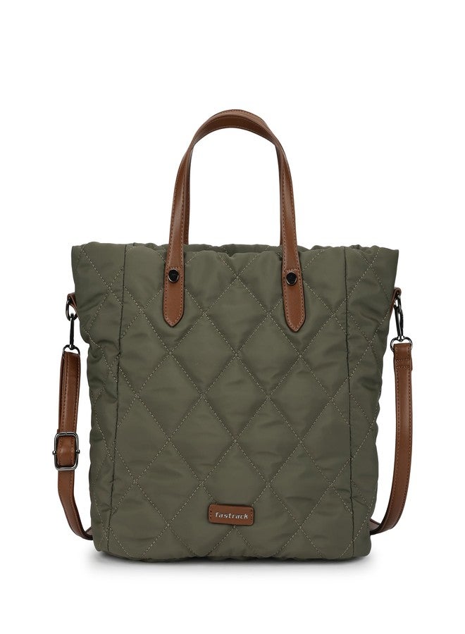 Fastrack Gridline Tote | Nylon Women’s Tote Bag | Diamond-Quilted Design with Dual Carry Options & Multiple Compartments - Image 1