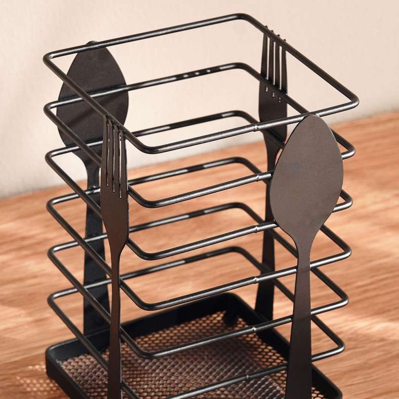 Pan Home Regan Cutlery Holder 10x11x17cm -Black - 203TKU9900042 - Image 2