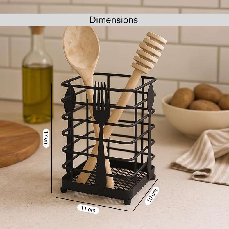 Pan Home Regan Cutlery Holder 10x11x17cm -Black - 203TKU9900042 - Image 5