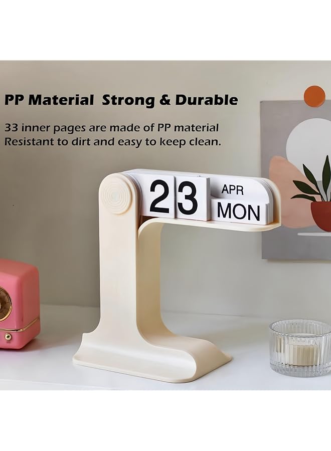 erorex Flip Perpetual Calendar Reusable Vintage Desktop Calender For Livingroom Office Shop Bar Desk Decor Week Month Day Display Week Month Day Display  - Image 5