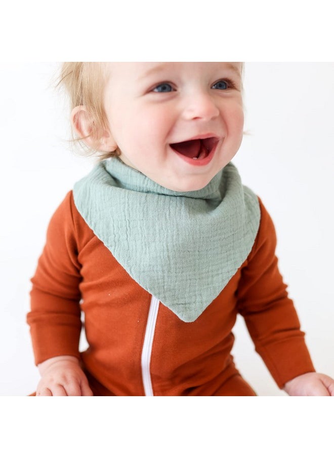 Konssy - Muslin Baby Bibs 10 Pack Baby Bandana Drool Bibs 100% Cotton For Unisex Boys Girls 10 Solid Colors Set For Teething Drooling - Image 1