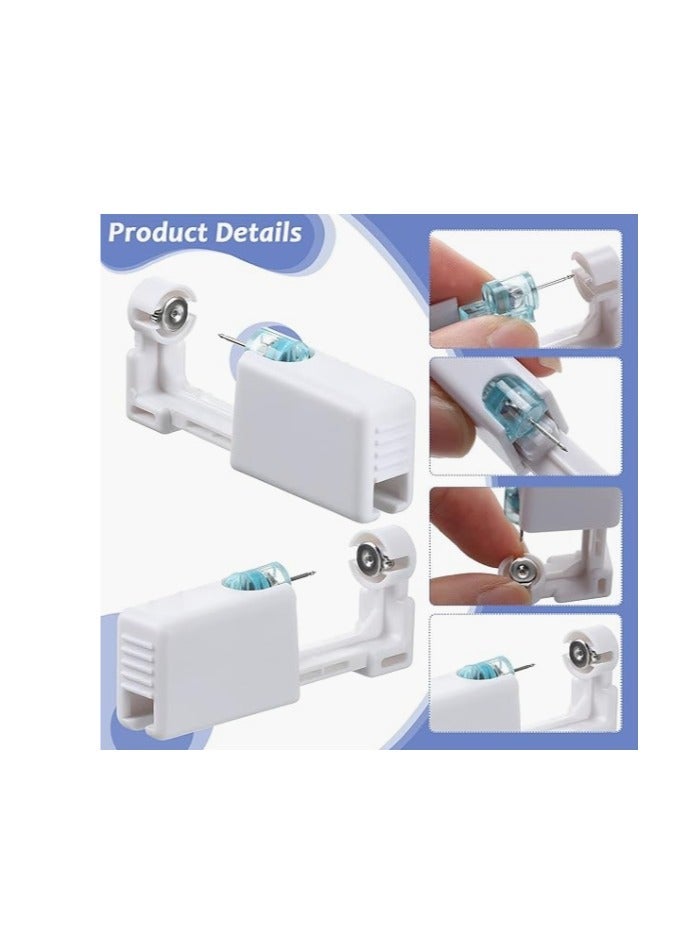 12 Pairs No Pain Ear Piercing Kit, Disposable Self Piercing Gun with 24Pcs Ear Studs & Cleaning Tools, Portable Nose Ear Piercer for Home Household Use, Safe Easy-to-Use Body Piercing Tools for Men Wo - Image 2