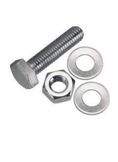 Generic 12 pcs Hex Head Screw Bolts Nuts & Washers Fully Thread GI Plain Finish Bolt Set. (6, 30MM)  - Image 1