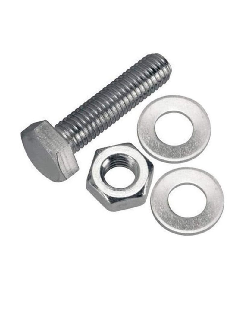 Generic - 12 pcs Hex Head Screw Bolts Nuts & Washers Fully Thread GI Plain Finish Bolt Set. (6, 30MM) - Image 1