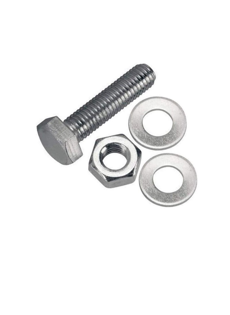 Generic - 12 pcs Hex Head Screw Bolts Nuts & Washers Fully Thread GI Plain Finish Bolt Set. (6, 30MM) - Image 1