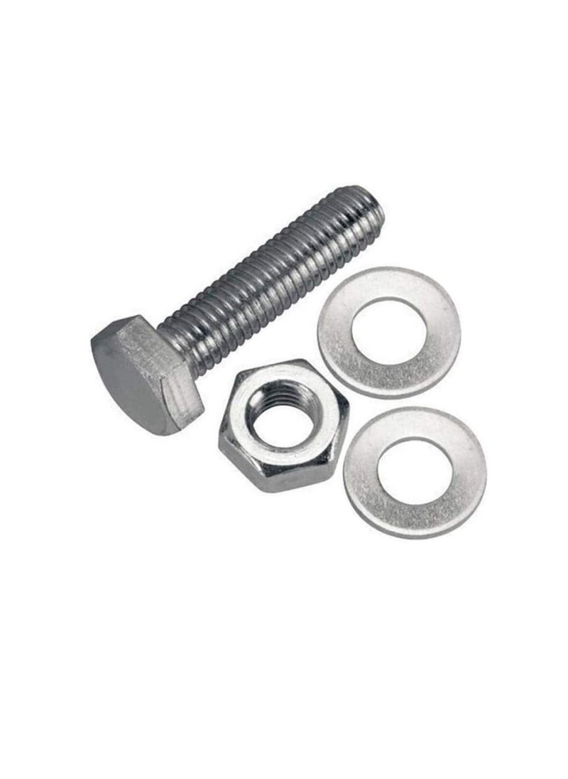 Generic - 12 pcs Hex Head Screw Bolts Nuts & Washers Fully Thread GI Plain Finish Bolt Set. (6, 30MM) - Image 1