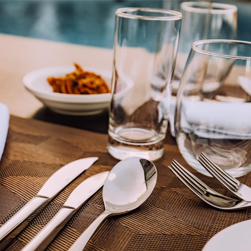 Brightown 45-Piece Flatware Sets, Silverware Set for 8, Durable Stainless Steel Tableware in Ergonomic Design Size and Weight, Kitchen Utensils Set with Steak Knives, Rust-proof, Dishwasher Safe - Image 4