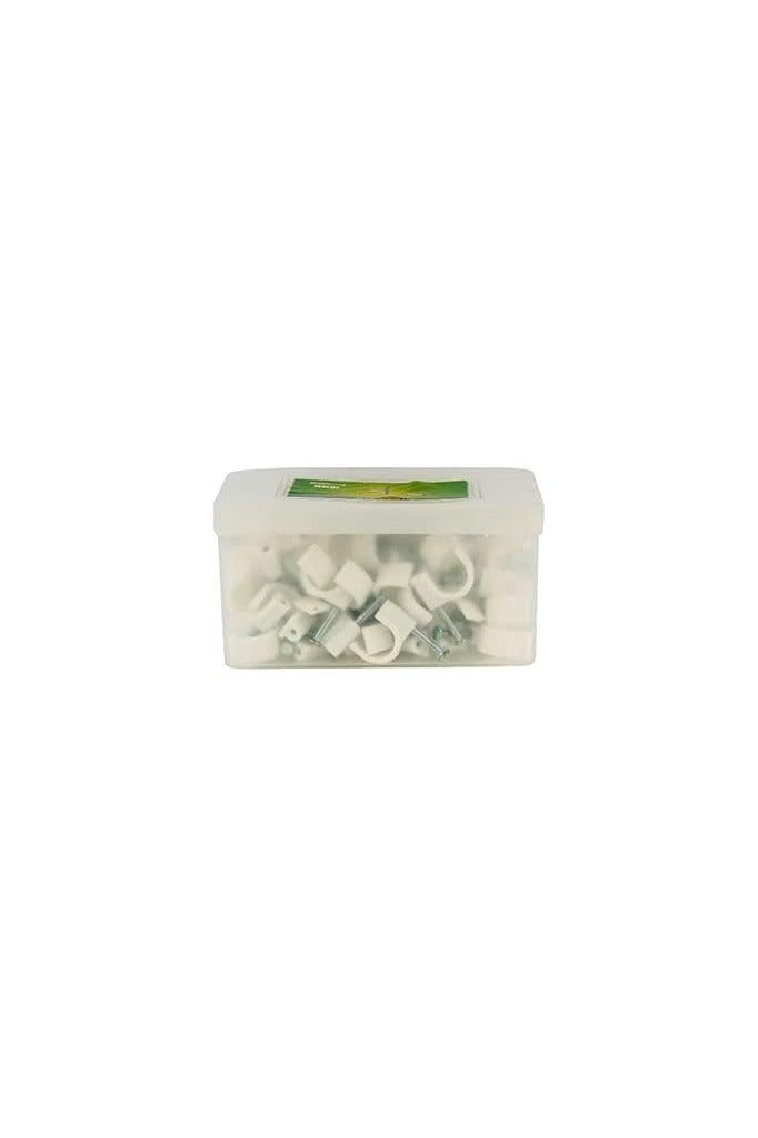 White Cable Clip 8mm 75pcs Box - Image 2