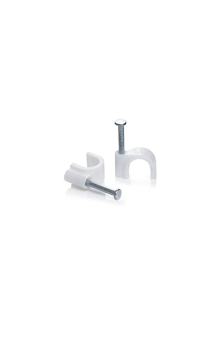 White Cable Clip 8mm 75pcs Box - Image 3
