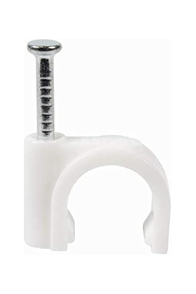 White Cable Clip 8mm 75pcs Box - Image 1