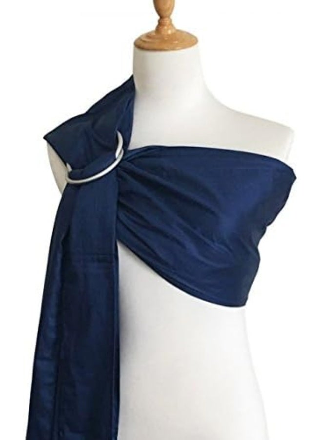 Vlokup Ring Sling Baby Carrier, Soft Linen Cotton Baby Sling Carrier Newborn to Toddler, Baby Wrap Carrier for Plus Size Parents, Perfect Shower Gift, Dark Blue - Image 4