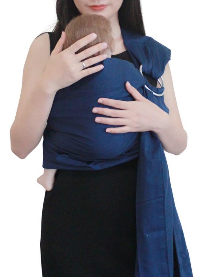 Vlokup Ring Sling Baby Carrier, Soft Linen Cotton Baby Sling Carrier Newborn to Toddler, Baby Wrap Carrier for Plus Size Parents, Perfect Shower Gift, Dark Blue - Image 1