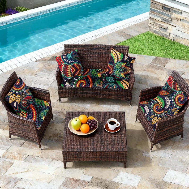 SUKAIKEQA Waterproof 3-Piece Patio Sofa Cushion Cover Set - Replacement Covers for Outdoor Wicker Furniture, Bench & Seat Cushions - Image 5