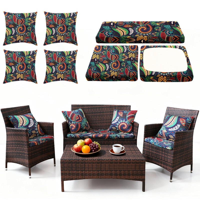 SUKAIKEQA Waterproof 3-Piece Patio Sofa Cushion Cover Set - Replacement Covers for Outdoor Wicker Furniture, Bench & Seat Cushions - Image 1