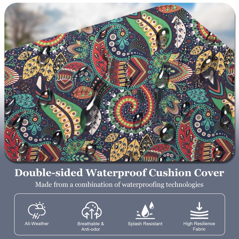 SUKAIKEQA Waterproof 3-Piece Patio Sofa Cushion Cover Set - Replacement Covers for Outdoor Wicker Furniture, Bench & Seat Cushions - Image 3