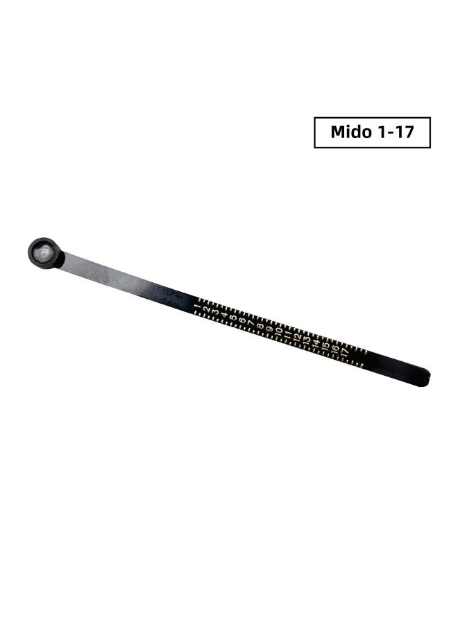Ring Measuring Strip With Magnifying Glass Finger Size Measuring Soft Ruler Belt Measuring Ring Beauty-Model:Meidu Black Belt Mirror Ring Measuring Ruler  - Image 1