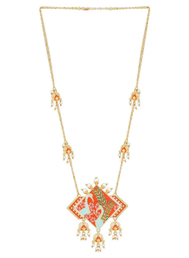 فويلا Tahira Peacock Red Statement Necklace