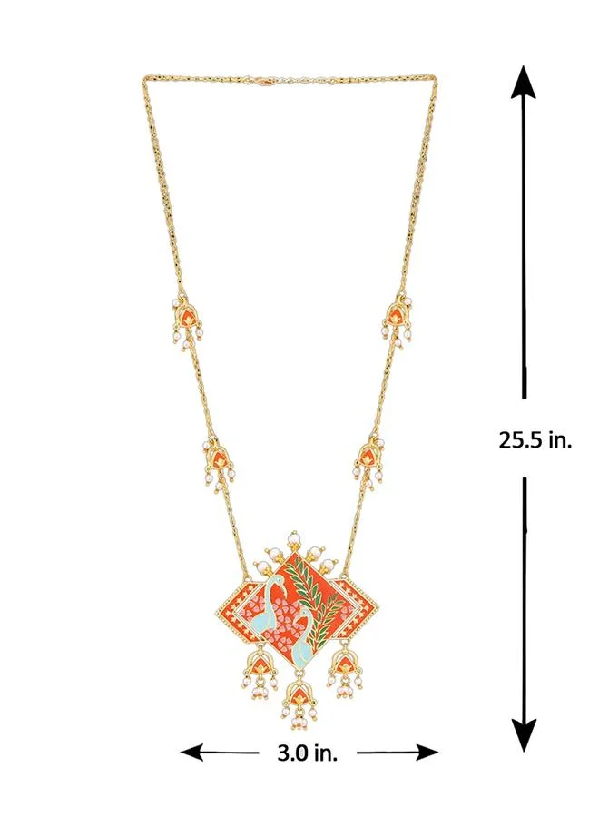 فويلا Tahira Peacock Red Statement Necklace