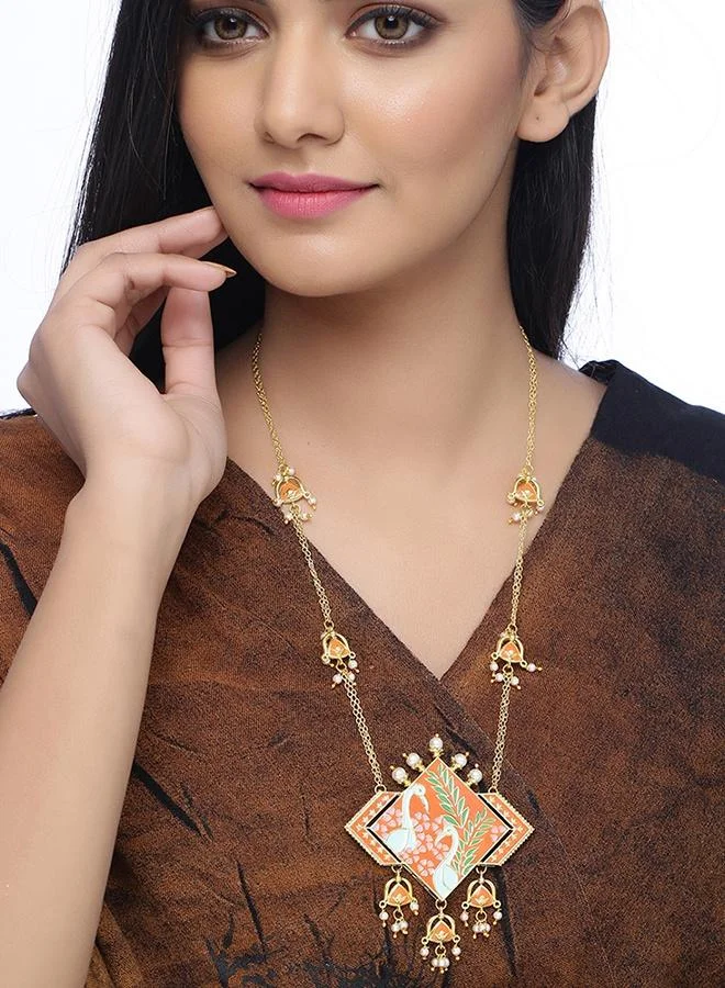 فويلا Tahira Peacock Red Statement Necklace