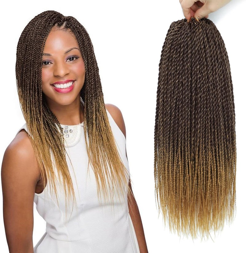 NAYOO Senegalese Twist Crochet Hair - 8 Packs 12 Inch Short Crochet Hair For Black Women, 30 Strands/Pack Small Twist Crochet Hair Hot Water Setting, Crochet Twist Braids Hair(12 Inch, 4/27) - Image 1
