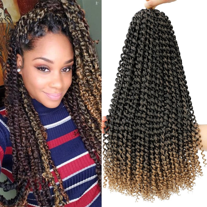 Dansama Passion Twist Hair Water Wave Braiding Hair for Butterfly Style Crochet Braids Bohemian Hair Extensions 18inch Pack of 7 T1B27
