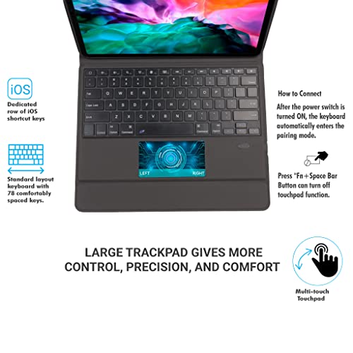 Concept Kart Keyboard Case for iPad Air 13 inch (M2) 2024 & iPad Pro 12.9 inch 6th Generation 2022 with Smart Touchpad, Bluetooth Keyboard, Kickstand & Pencil Holder - Image 2