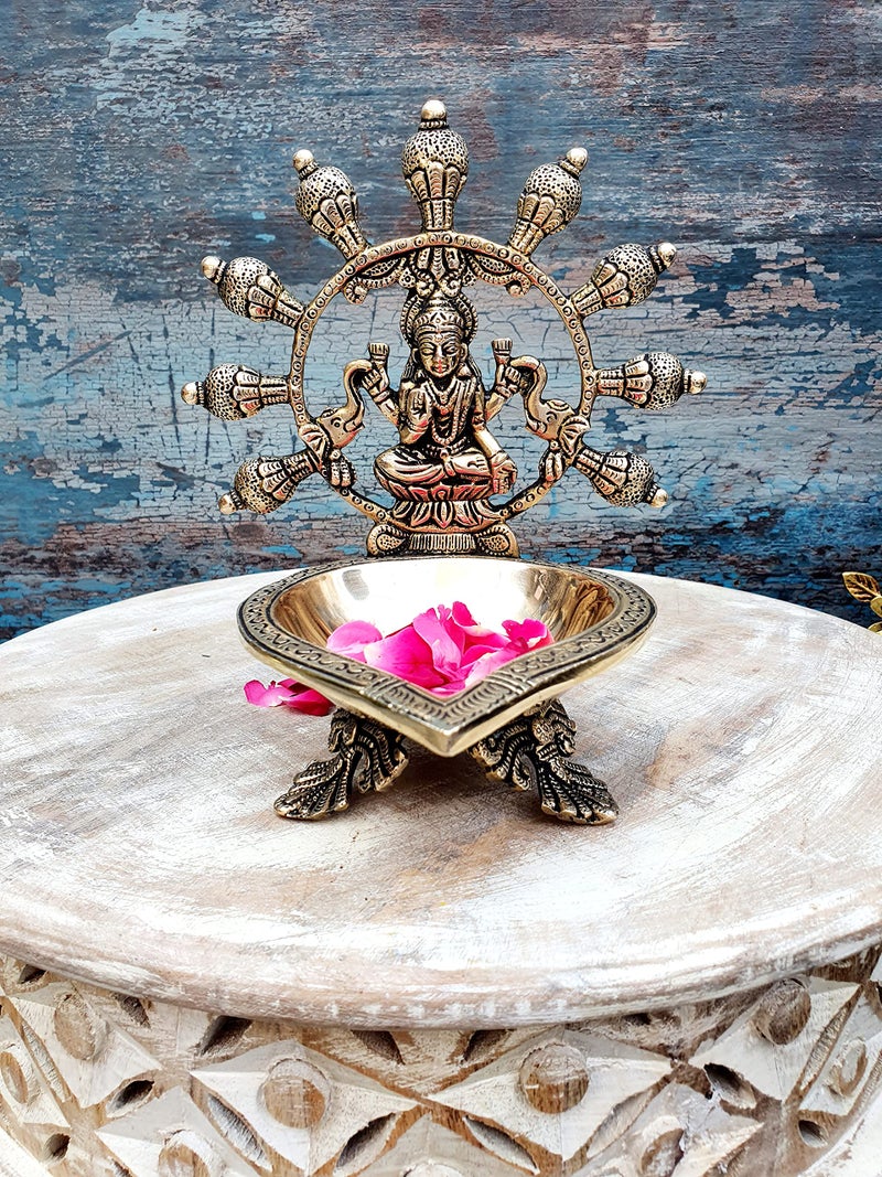Mohan Jodero Lakshmi Deepak/Akhand Diya with Antique Home Decorative for Temple & Festival - Image 2