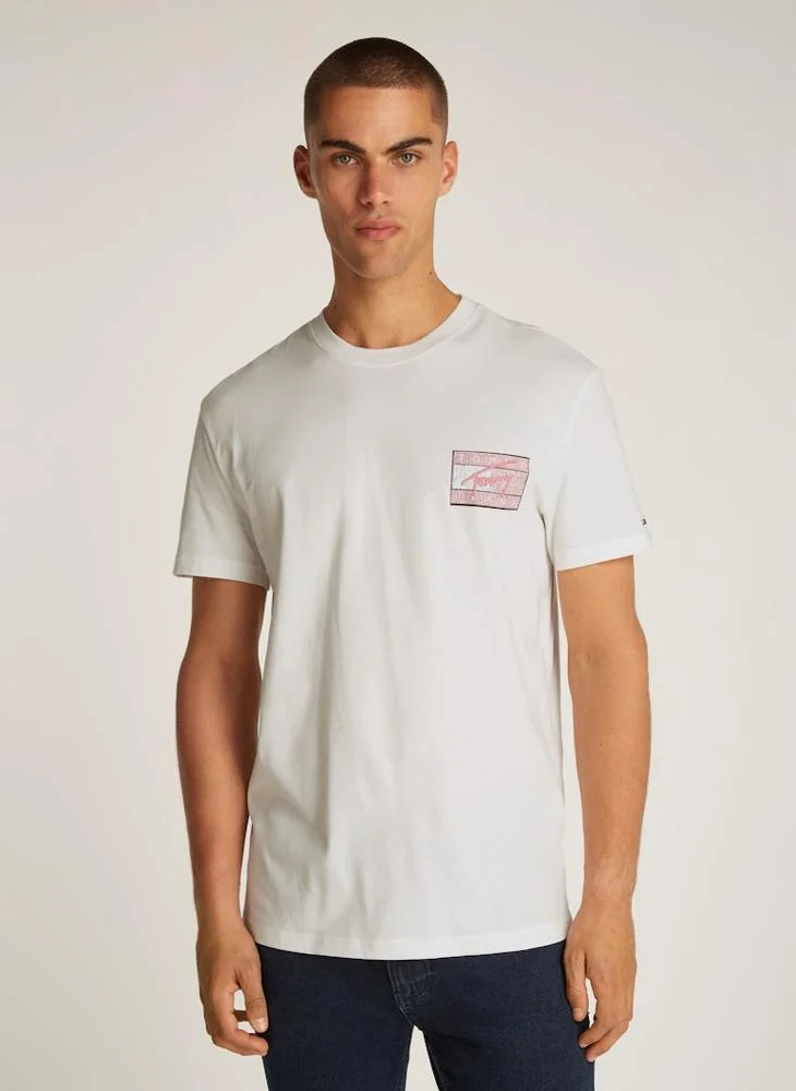 TOMMY JEANS Logo Print  Crew Neck T-Shirt