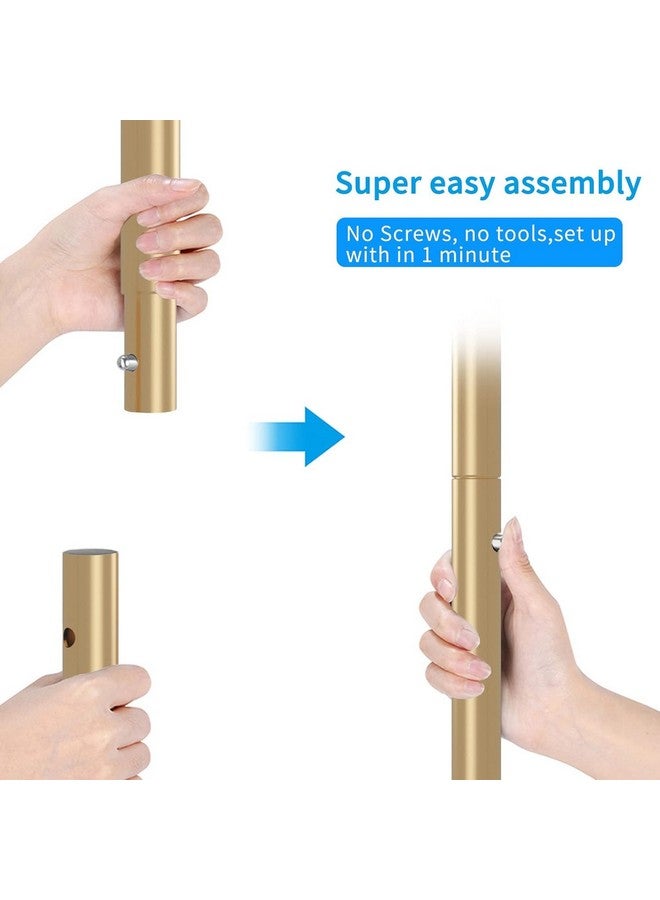 سيمبل تريدنج رف ملابس قياسي بسيط وعصري، رف ملابس متحرك مع رف تخزين شبكي بعجلات، لون أصفر ذهبي - Image 4