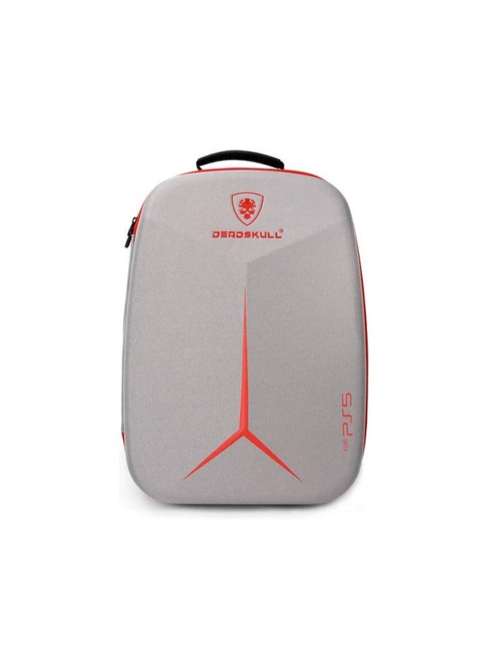 DEADSKULL Carrying Case for PS5/PS5 Pro/PS5 Slim, Game Backpack for PS5, Large Capacity Storage Bag Compatible with PlayStation 5 Controller Console Accessories (Gray, PS5 Slim) - Image 1