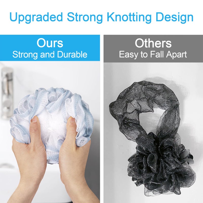 AmazerBath Loofah Sponge 75g/Piece, Exfoliating Bath Sponge Body Scrubber - Loofa Set of 4 - Cotton Candy Quartet, Large - Image 4