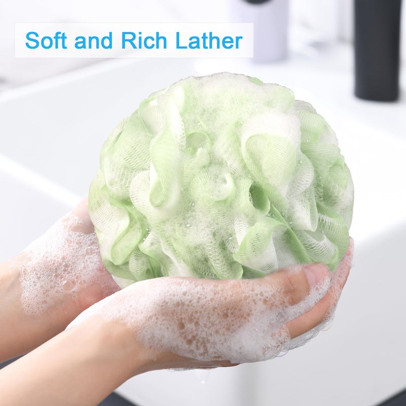 AmazerBath Loofah Sponge 75g/Piece, Exfoliating Bath Sponge Body Scrubber - Loofa Set of 4 - Cotton Candy Quartet, Large - Image 2