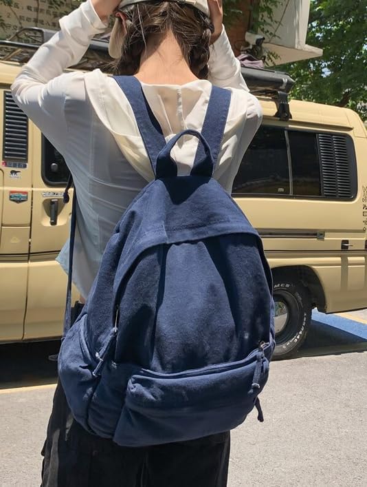Glowic Unisex's 2 Compartment Backpack For Men Women Boys Girls/Office School College Teens & Students (Wbag-88) Navyblue Medium - Image 3
