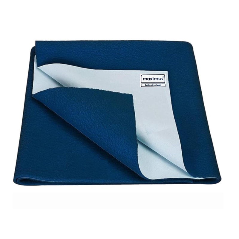 THE MAXIMUS Maximus Dry Sheet for Double Bed King Size XXL | Bed Pad | Bed Protector Waterproof Cover Sheet | Rubber Sheet for King Size Bed | Quickly Dry for Kids and Adults (240cm X 200cm), Navy Blue - Image 1