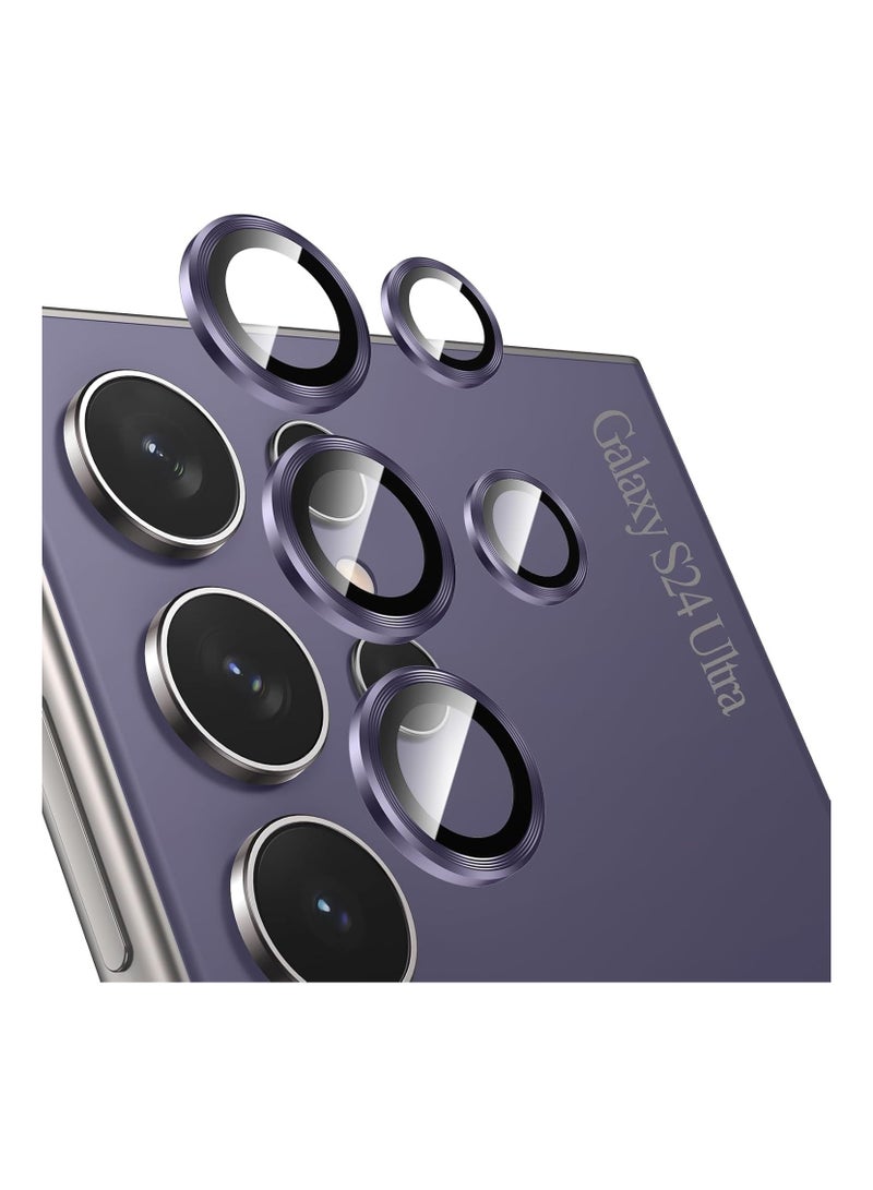 Samsung Galaxy S24 Ultra Camera Lens Protector, 9H Tempered Glass Camera Cover Screen Protector, Metal Individual Ring for Samsung Galaxy S24 Ultra - Titanium Violet - Image 1