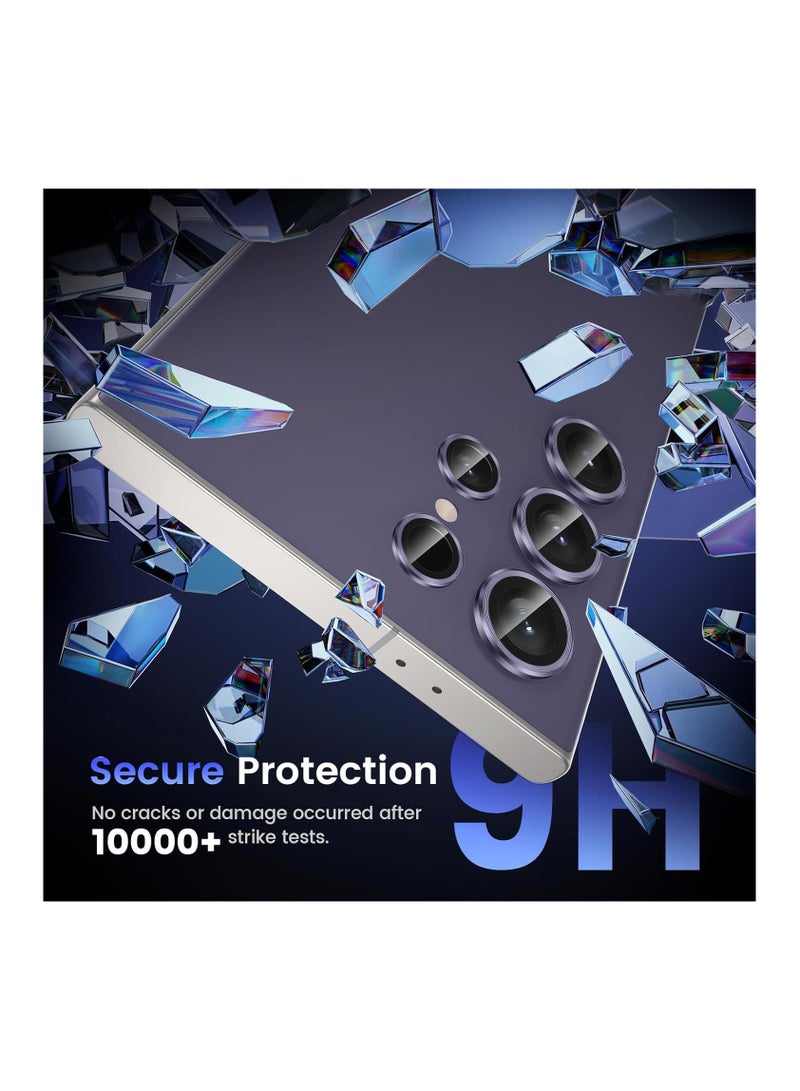 Samsung Galaxy S24 Ultra Camera Lens Protector, 9H Tempered Glass Camera Cover Screen Protector, Metal Individual Ring for Samsung Galaxy S24 Ultra - Titanium Violet - Image 3