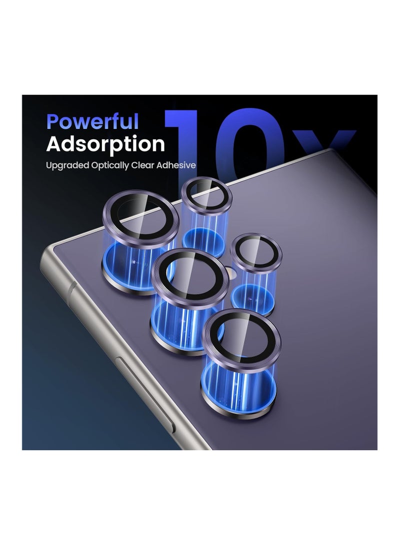 Samsung Galaxy S24 Ultra Camera Lens Protector, 9H Tempered Glass Camera Cover Screen Protector, Metal Individual Ring for Samsung Galaxy S24 Ultra - Titanium Violet - Image 5