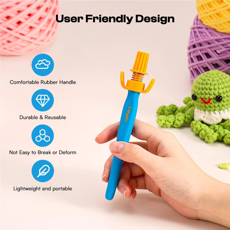 Caydo Crochet Tension Tool for Beginners, Ergonomic Yarn Guide Holder, Tension Control Crochet Helper, Comfort Handle for Left & Right Hander, Portable Crochet Accessories Gift for Crocheters & Knitters - Image 3