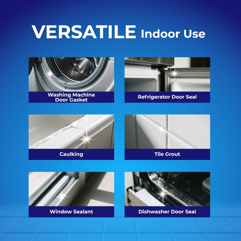 Mold Stain Remover Gel Cleaner Heavy Duty Cleaning Solution for Front Loader Washing Machine Seal, Bathroom Grout, Shower, Caulk - with 11.81" x 11.81" Purple Microfiber Cloth (7 fl oz) - Image 2