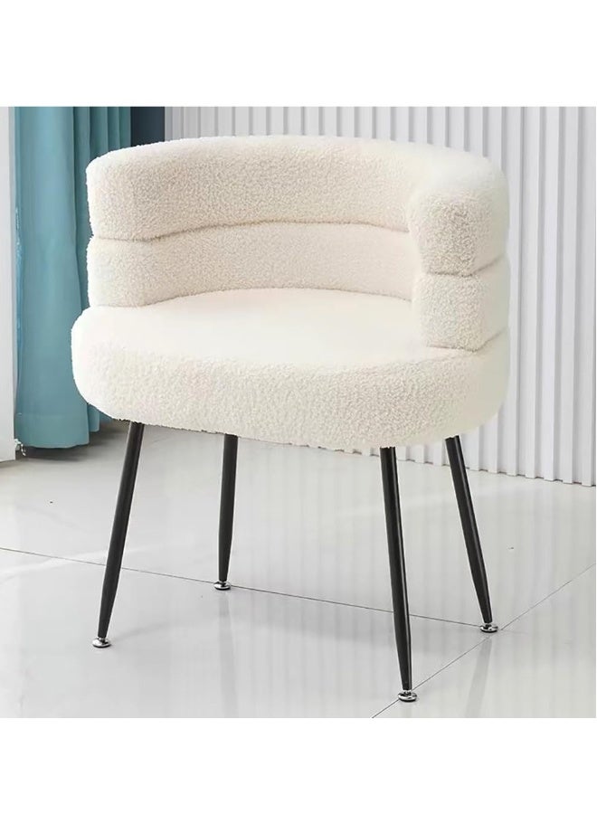 جوميلا كرسي أريكة بمقعد واحد كسول سوزان كرسي شمس لغرفة المعيشة وغرفة النوم والشرفة قابل للغسل بأرجل صغيرة بيضاء + سوداء - Image 4