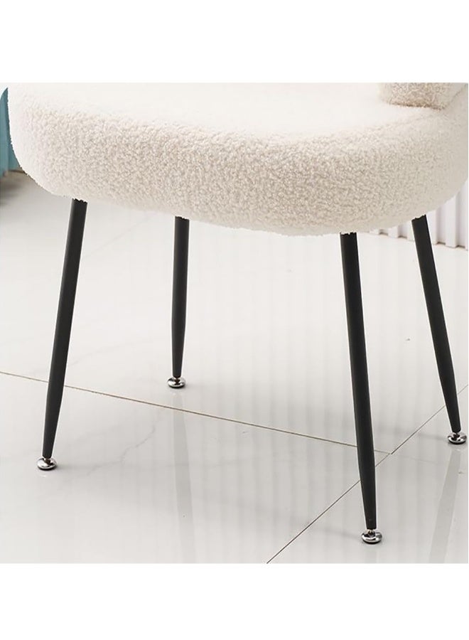 جوميلا كرسي أريكة بمقعد واحد كسول سوزان كرسي شمس لغرفة المعيشة وغرفة النوم والشرفة قابل للغسل بأرجل صغيرة بيضاء + سوداء - Image 3