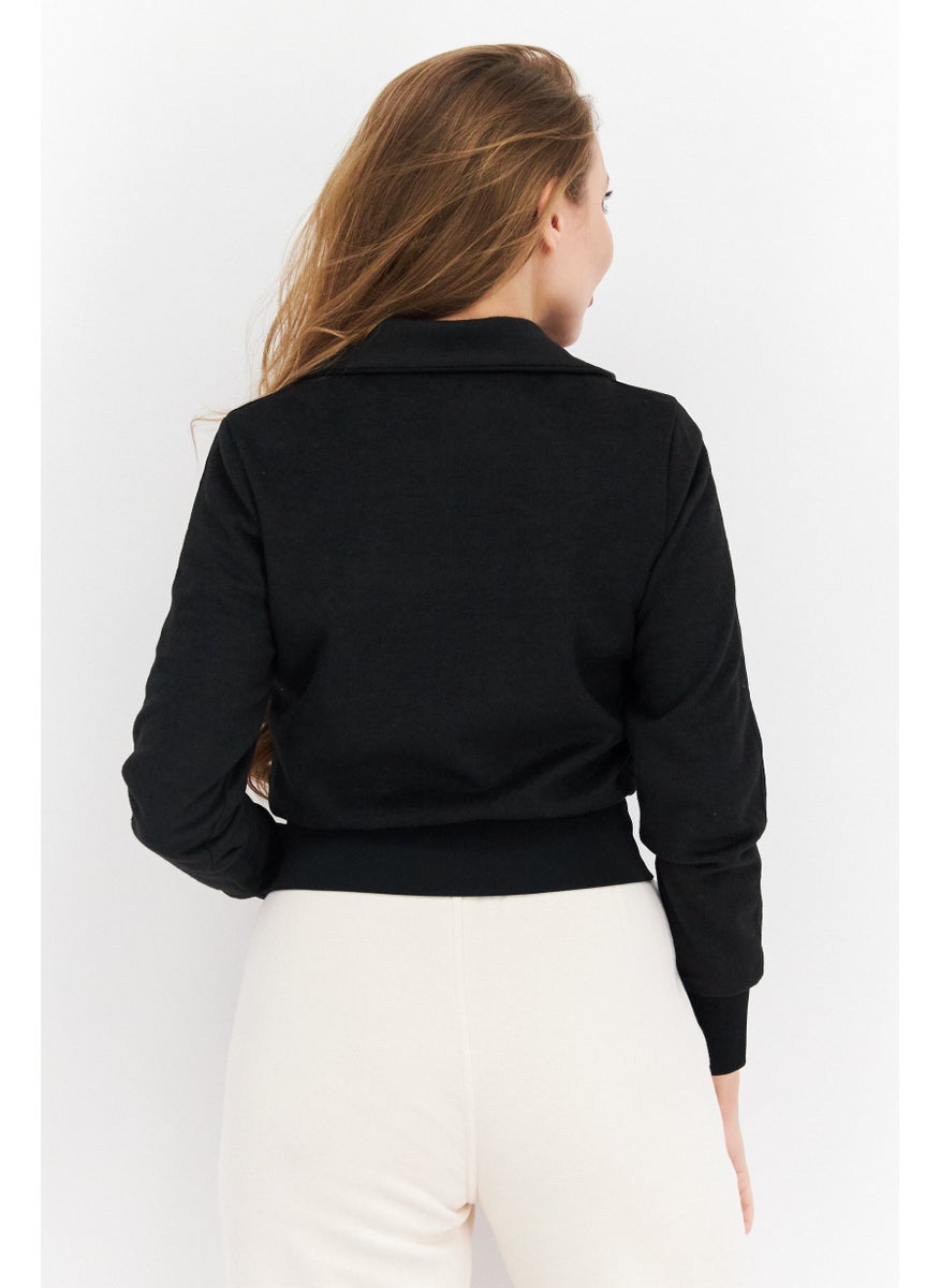 adidas Originals Women Sportswear Fit Long Sleeve Outdoor Jackets, Navy Blue  - Image 3