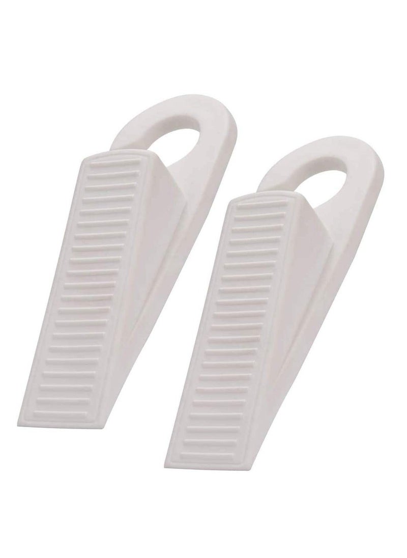 Generic Door Stopper,  Rubber Hook Type Door Stopper, Door Stop Works on All Floor Surfaces, Control The Size of The Door Gaps and Prevent The Lock Outs,1 Inch Thick, 2 Pack White  - Image 1